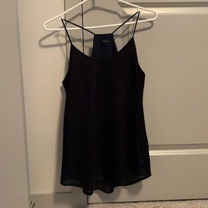 Navy Blue Sparkly Tank Top Blouse - RW&CO